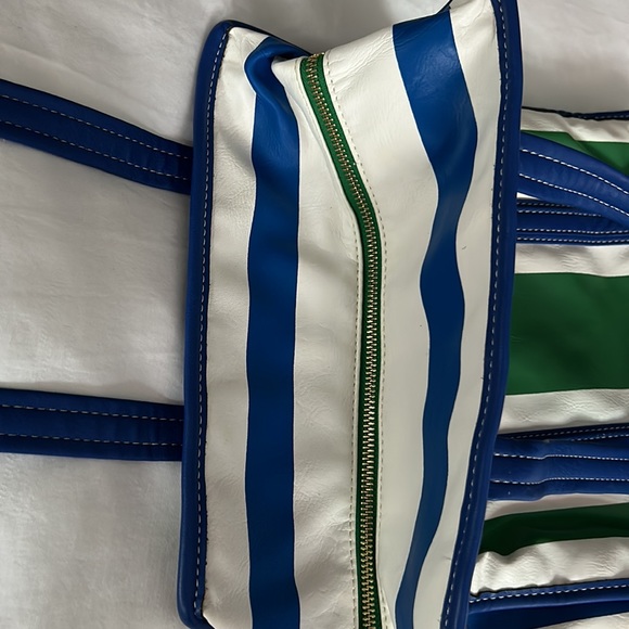 Blue, green and white shoulder bag. - Picture 5 of 5